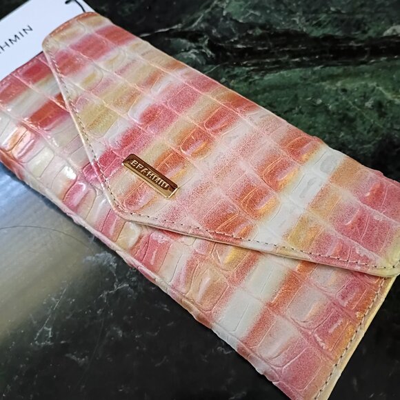 NWT Brahmin Veronica Royalton Metallic Coral, Rose, Peach, Bronze Leather Wallet - Picture 11 of 13